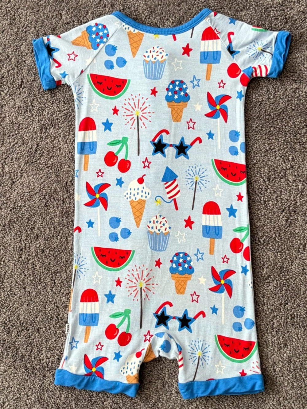 🍉Little Sleepies Red, White, & Cute Shorty 18-24 - Picture 3 of 5